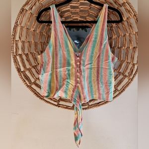 O'Neill Tie & Button Front Tank